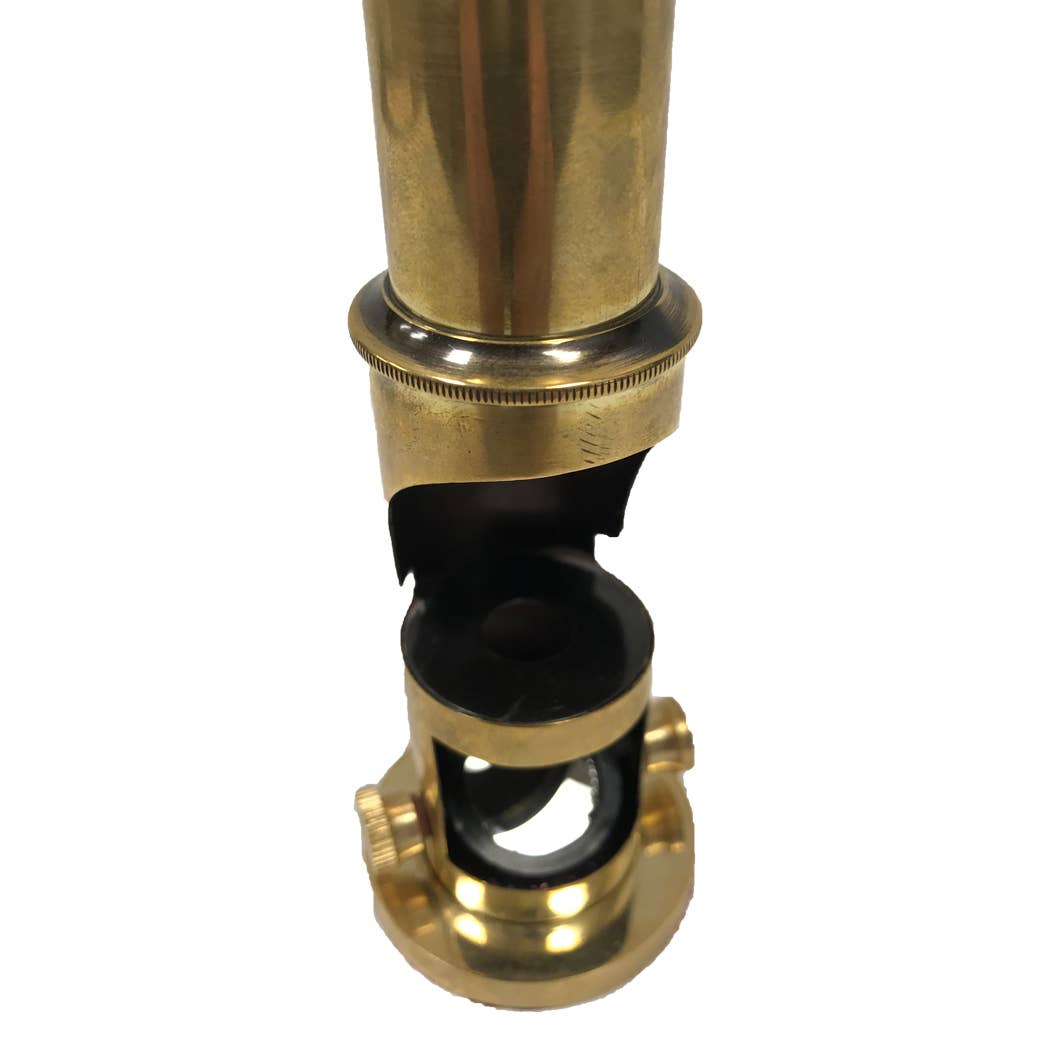 6-3/4" Portable Polished Brass Field Microscope