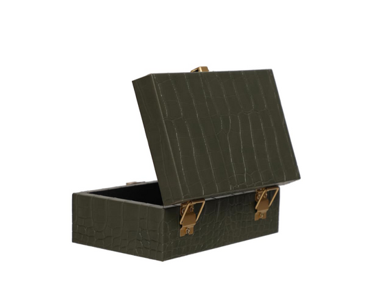 Classic Green & Brass Decorative Box