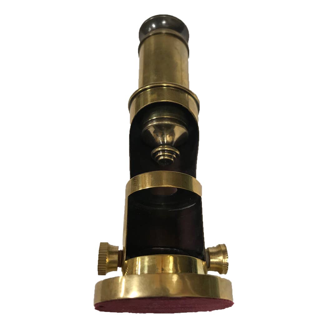 6-3/4" Portable Polished Brass Field Microscope