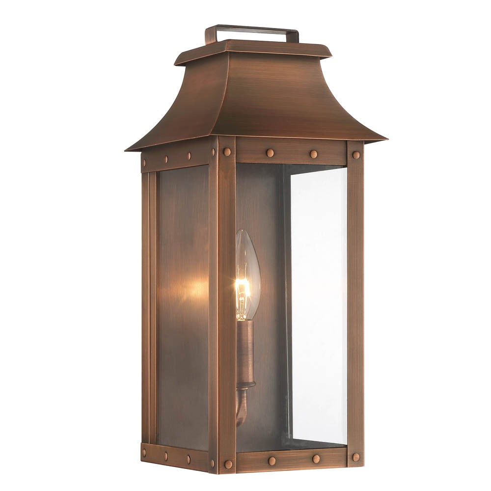 Manchester 1-Light Copper Patina Pocket Wall Light