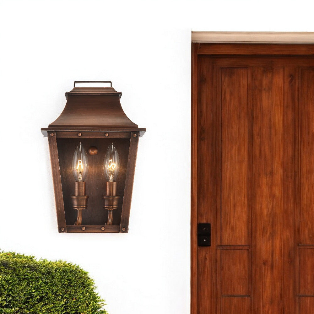 Coventry 2-Light Copper Patina Pocket Wall Light