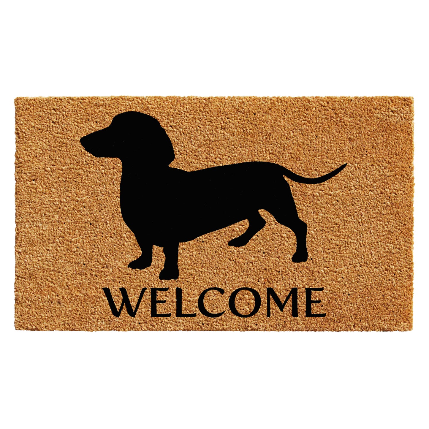 24" X 36" Natural and Black Coir Dachshund Welcome Outdoor Door Mat