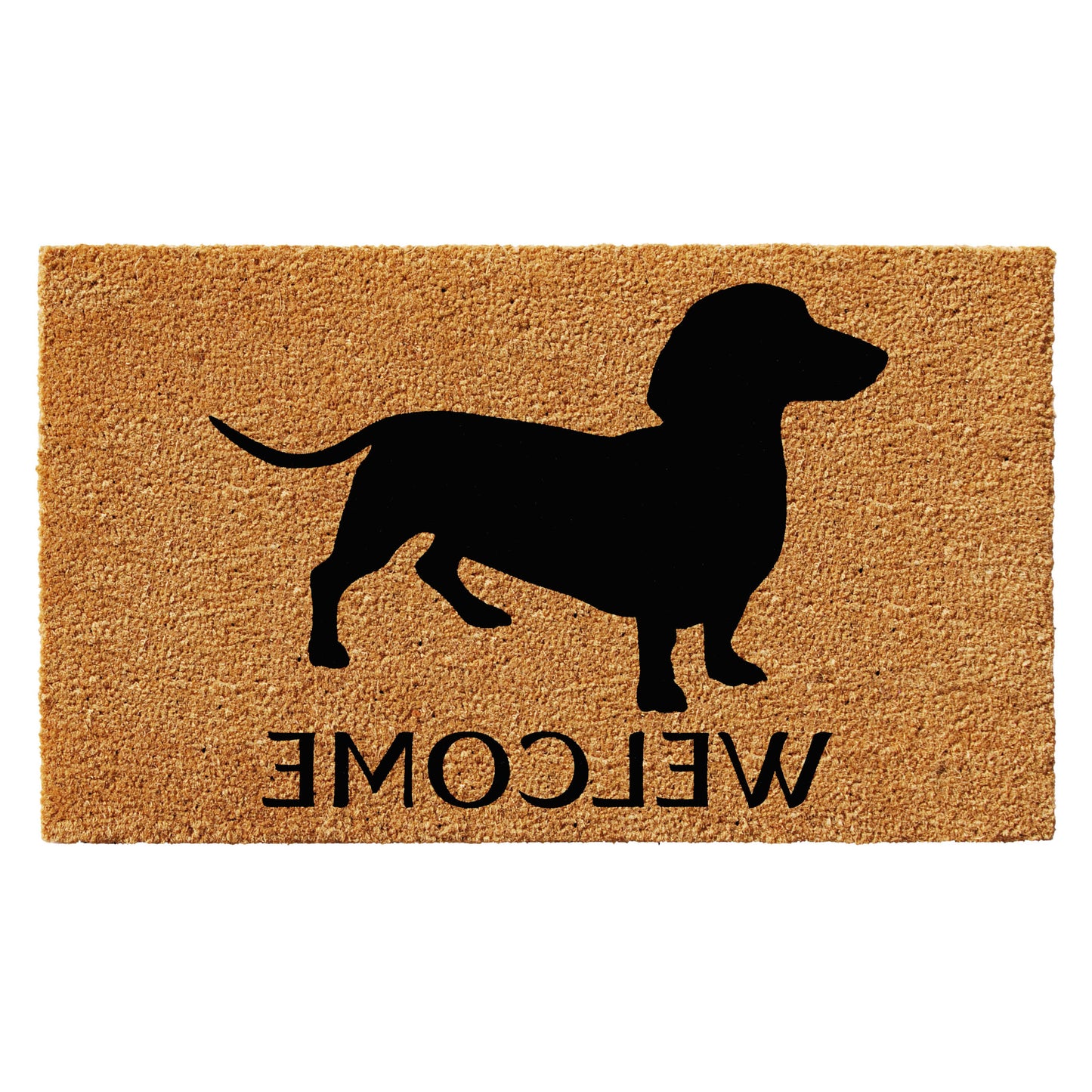 24" X 36" Natural and Black Coir Dachshund Welcome Outdoor Door Mat