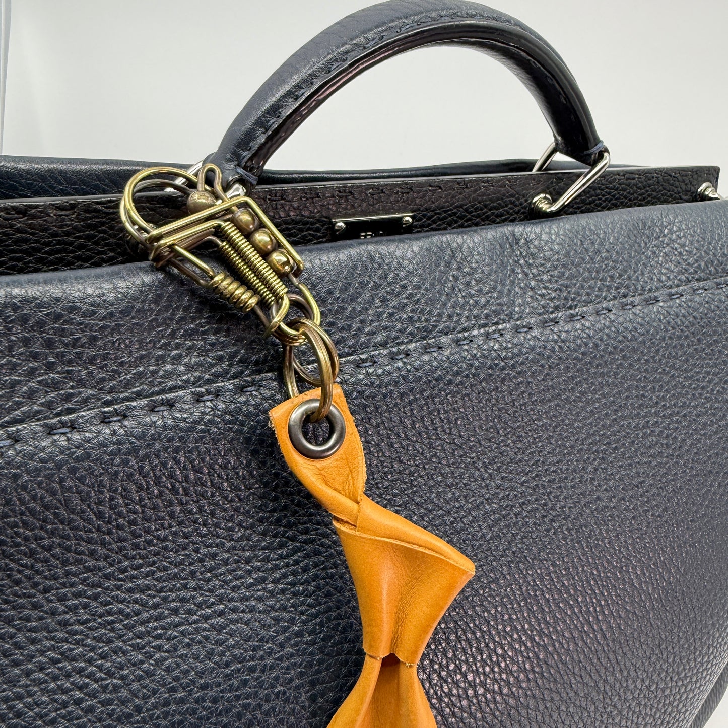 Calfskin Moulded Necktie Bag Charm