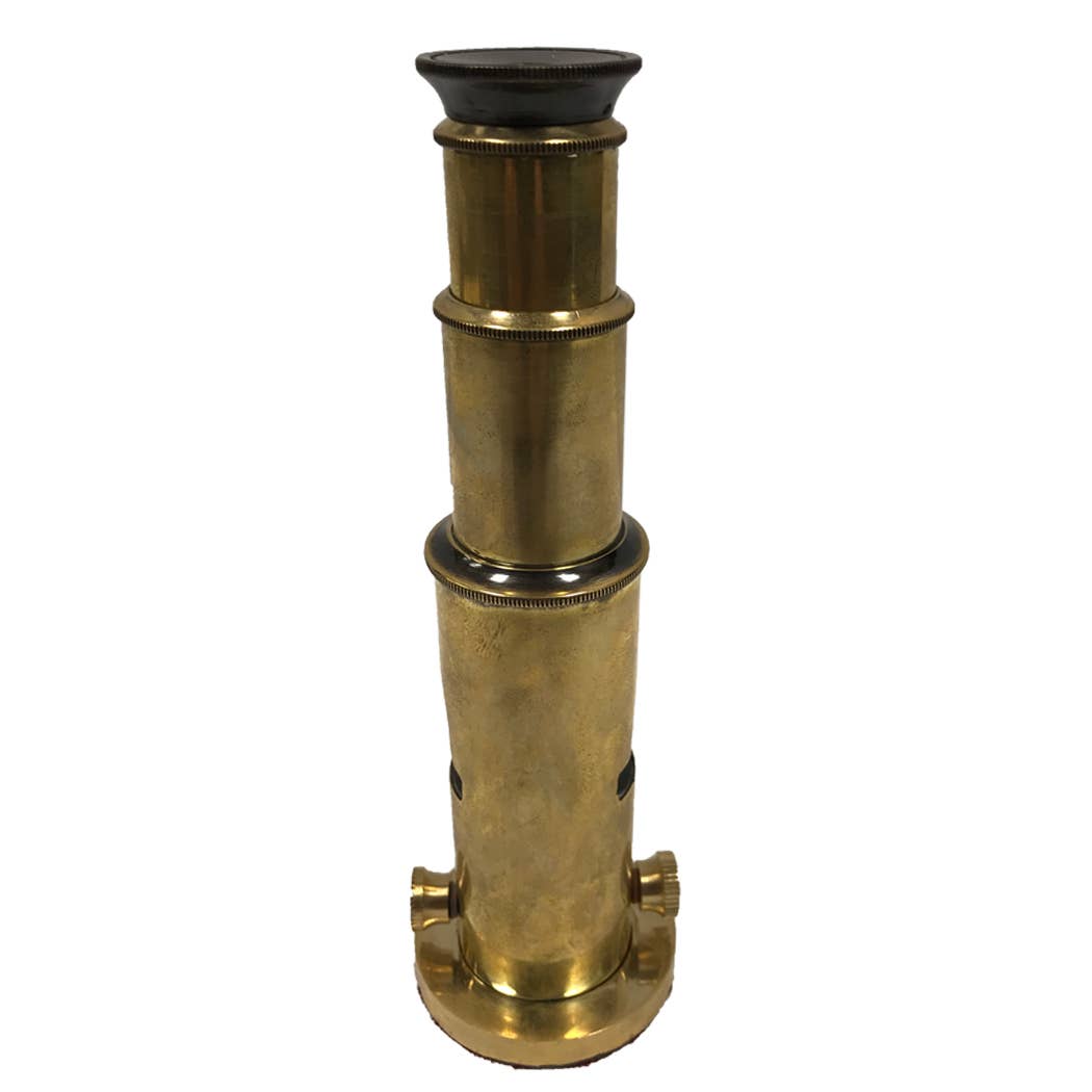 6-3/4" Portable Polished Brass Field Microscope