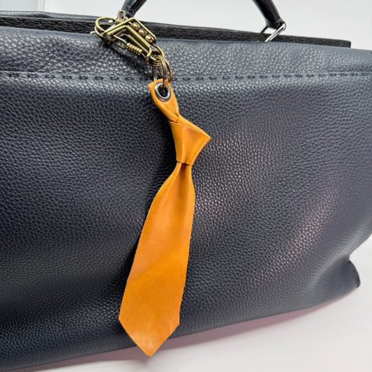 Calfskin Moulded Necktie Bag Charm