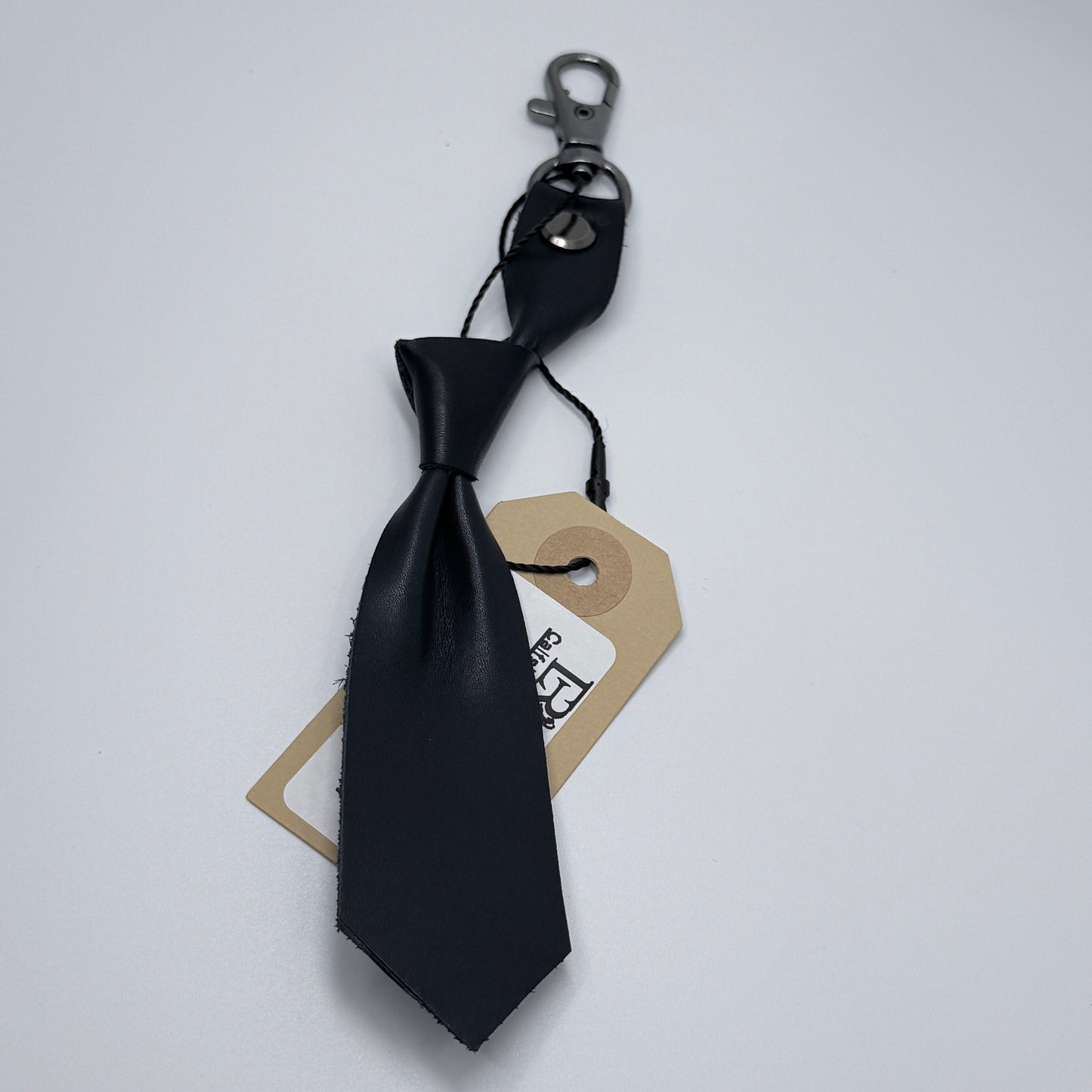 Navy Supple Calfskin Leather Keychain