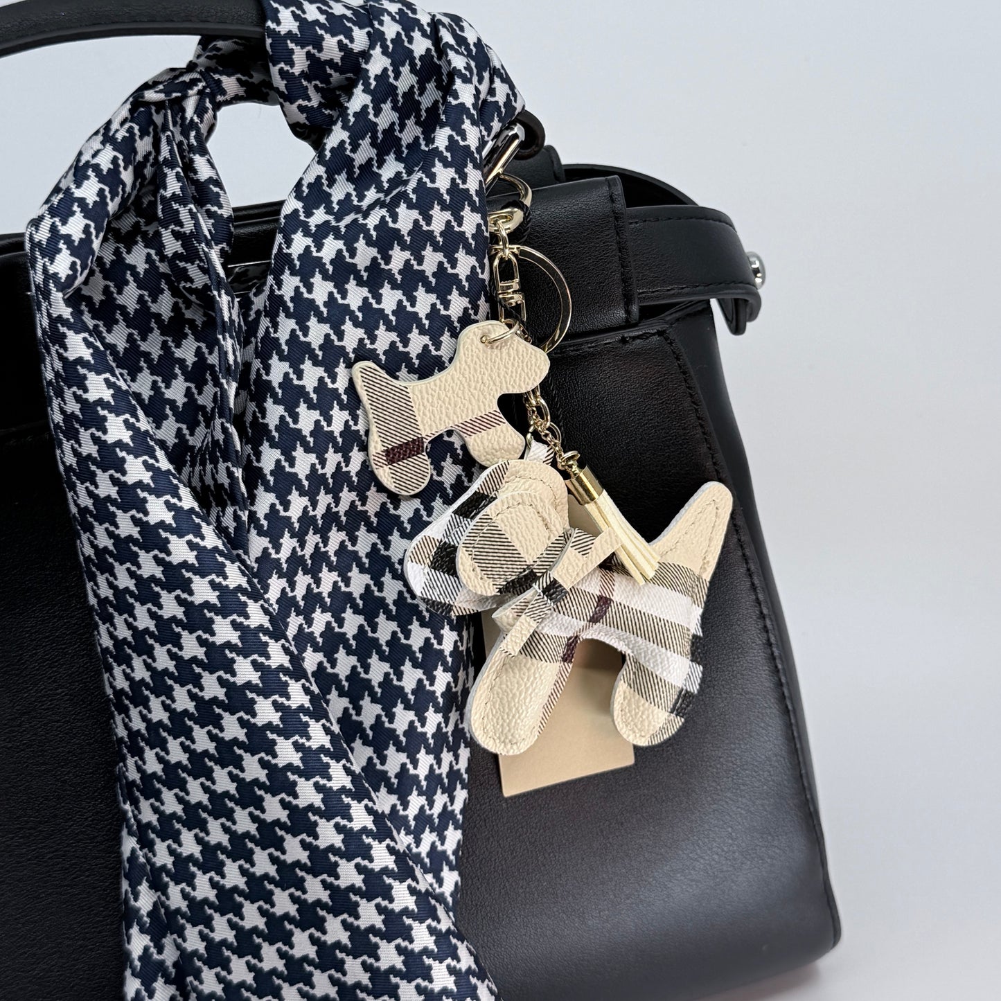 Sweetest Puppy Dog Plaid Bag or Key Charm!